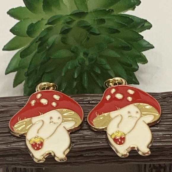 Mushroom Earring, Silly Earring, Funny Food Earring, Gift Idea, Novelty Earring - Picture 5 of 6